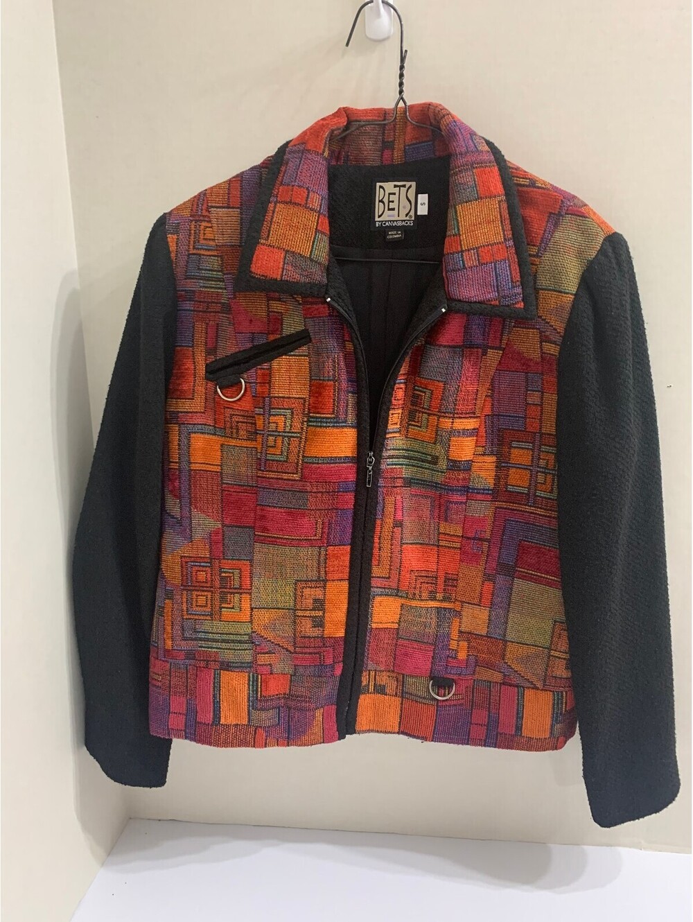 Bets by Canvasbacks Geometric Tapestry Jacket Small Artsy Colorful” —
